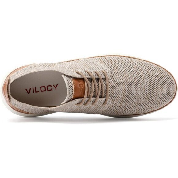⚡VILOCY Men's Beige Tan Fashion Business Comfortable Breathable Dress Sneaker - Picture 5 of 8